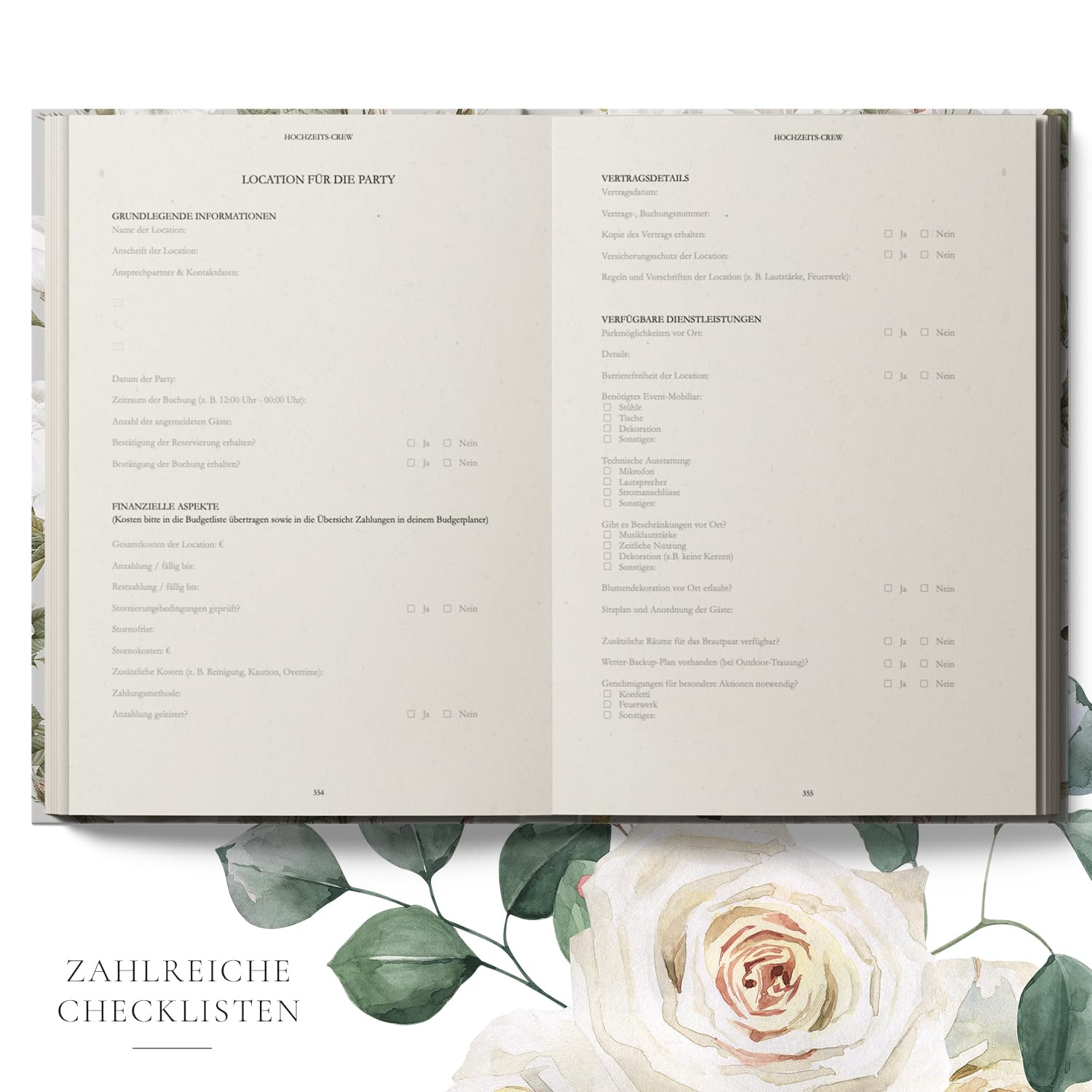 UNSER HOCHZEITSPLANER: Professionelles Arbeitsbuch mit ausführlichem Ratgeber, Memorykeeper auf 540 Seiten DIN A4 Hardcover - inklusive umfangreicher ... für eigene Kreativität (HOCHZEIT ESSENTIALS)