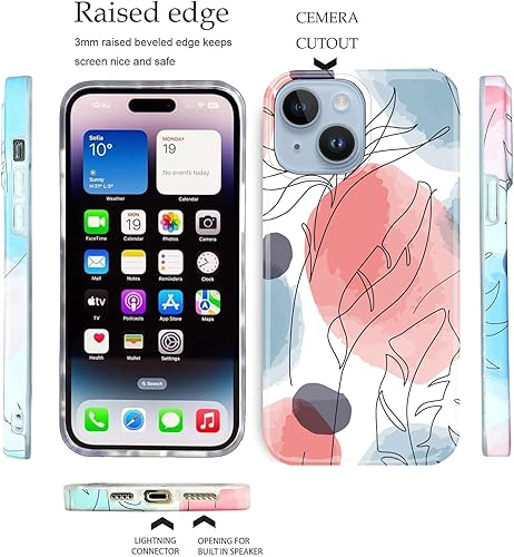 Miniatura 10 de J.west Funda compatible con iPhone 14 Plus, suave, a prueba de golpes, bonita funda protectora floral para mujer, diseño de flores de jardín, ajuste