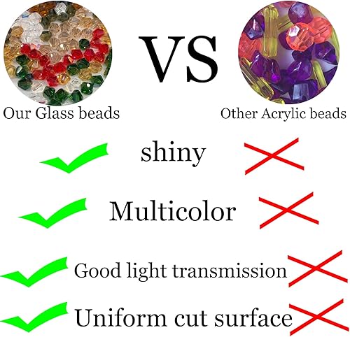 Miniatura 5 de 150 cuentas de cristal de 0.315 pulgadas, cuentas de cristal para la fabricación de joyas, cuentas de bicona, cuentas de vidrio de bicona, cuentas