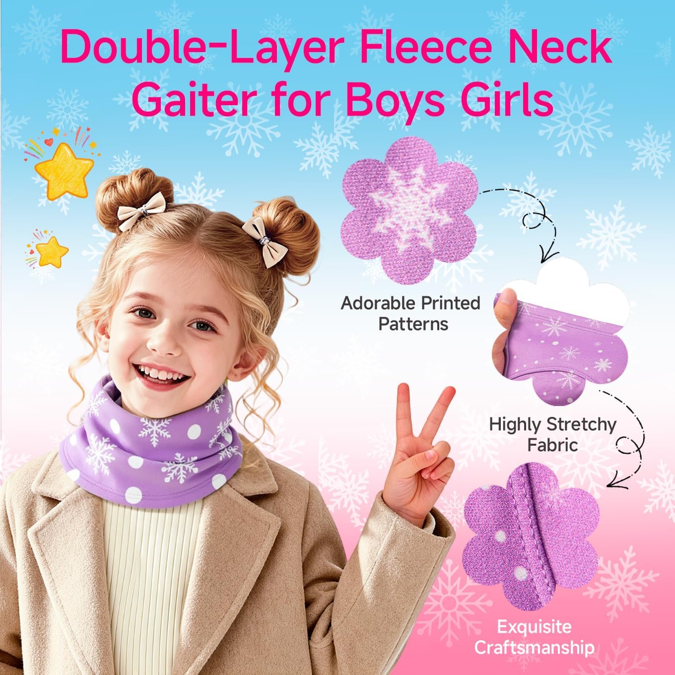 Winter Kids Balaclava Face Mask Full Fleece Gaiter Ski Mask Neck Warmer for Cold Weather Windproof Face Cover for Boys Girls - Image 3