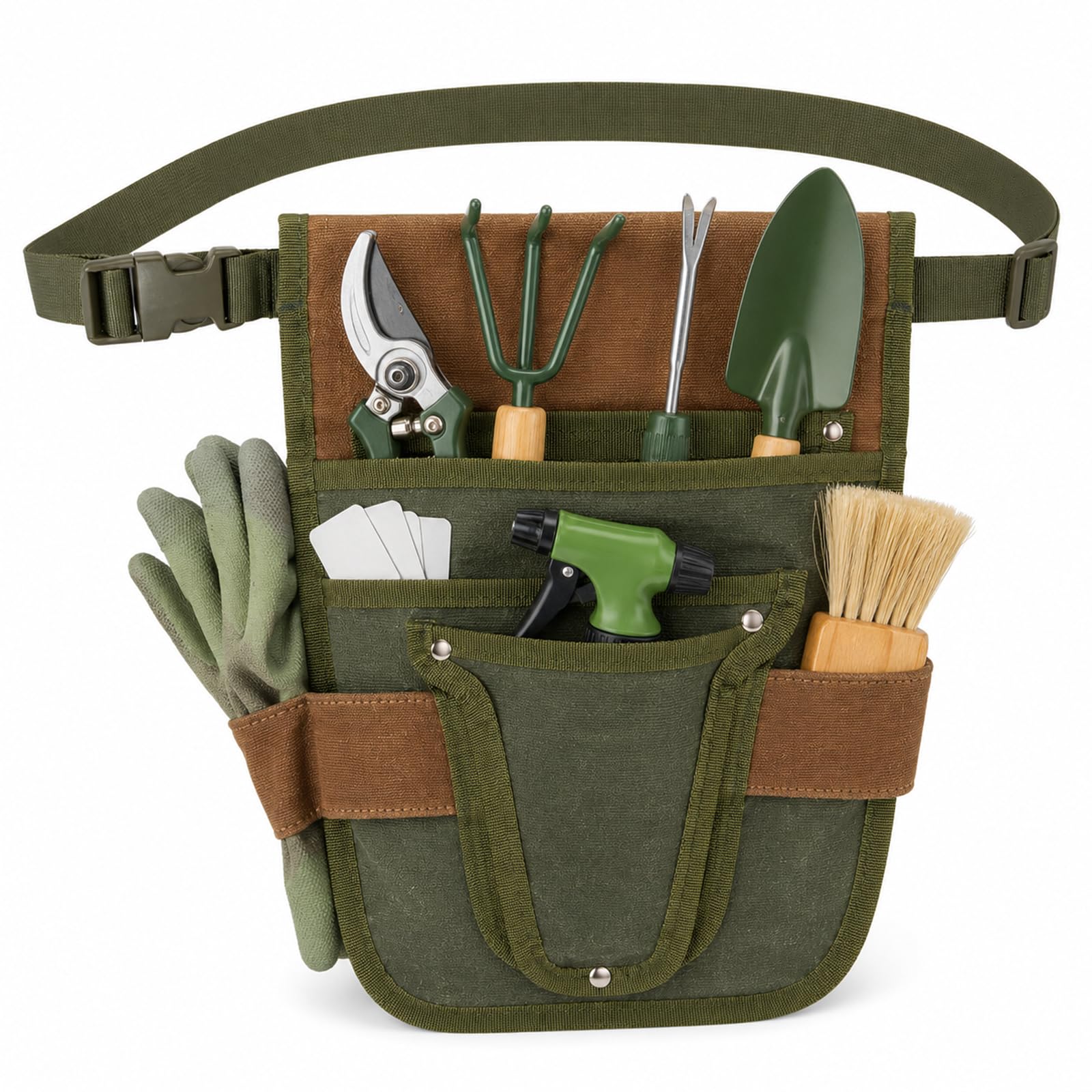 Ligynotu Canvas Tool Bag Pouch Organiser Waist Belt Bag with Multi-Pocket