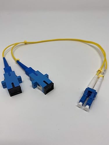 Miniatura 1 de Cable adaptador de fibra óptica de 1 pie LC (macho) a SC (hembra) monomodo 9125 dúplex
