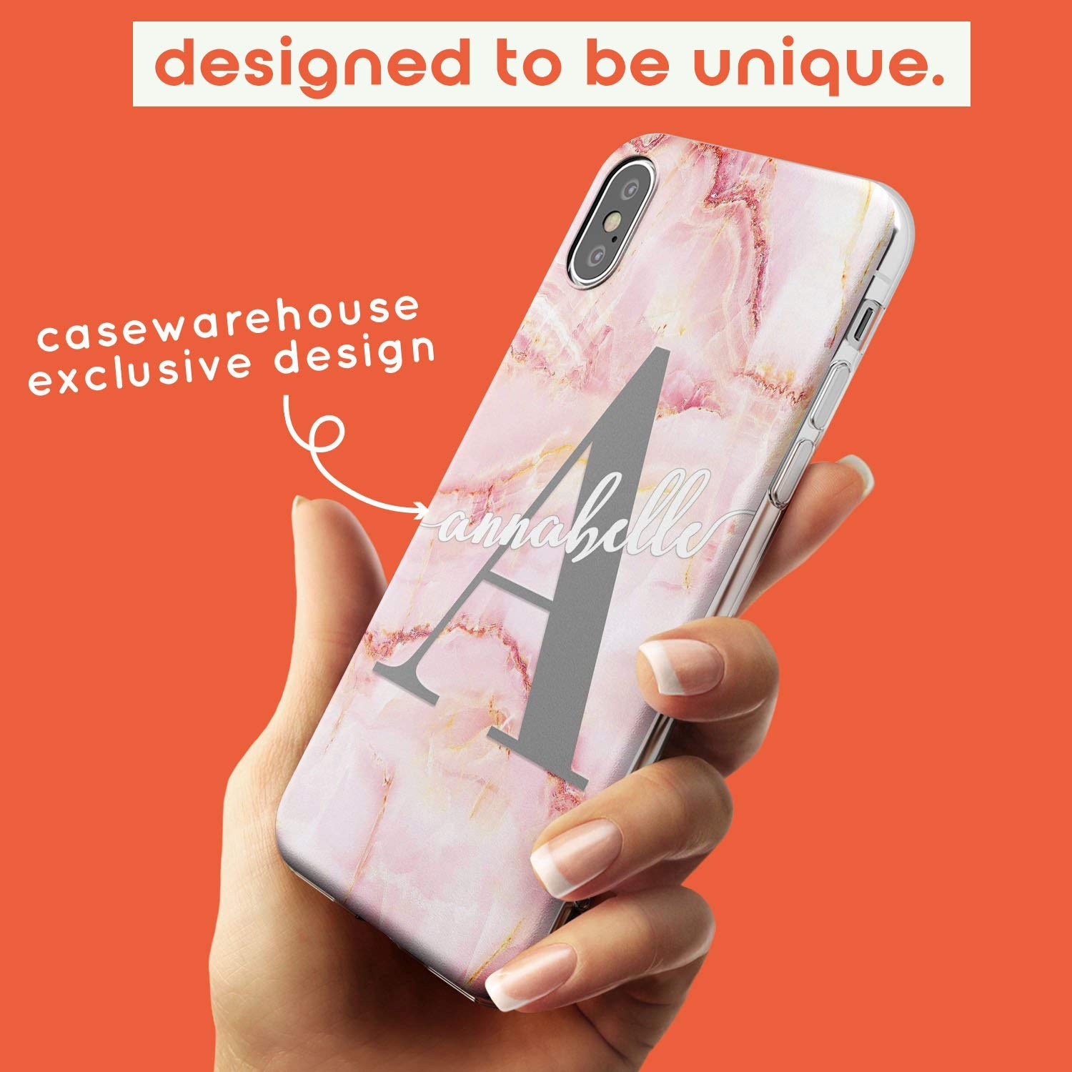 Custodia Personalizzata IPhone 11 Pro Con Scritta E Nome - Effetto Marmo Oro Rosa