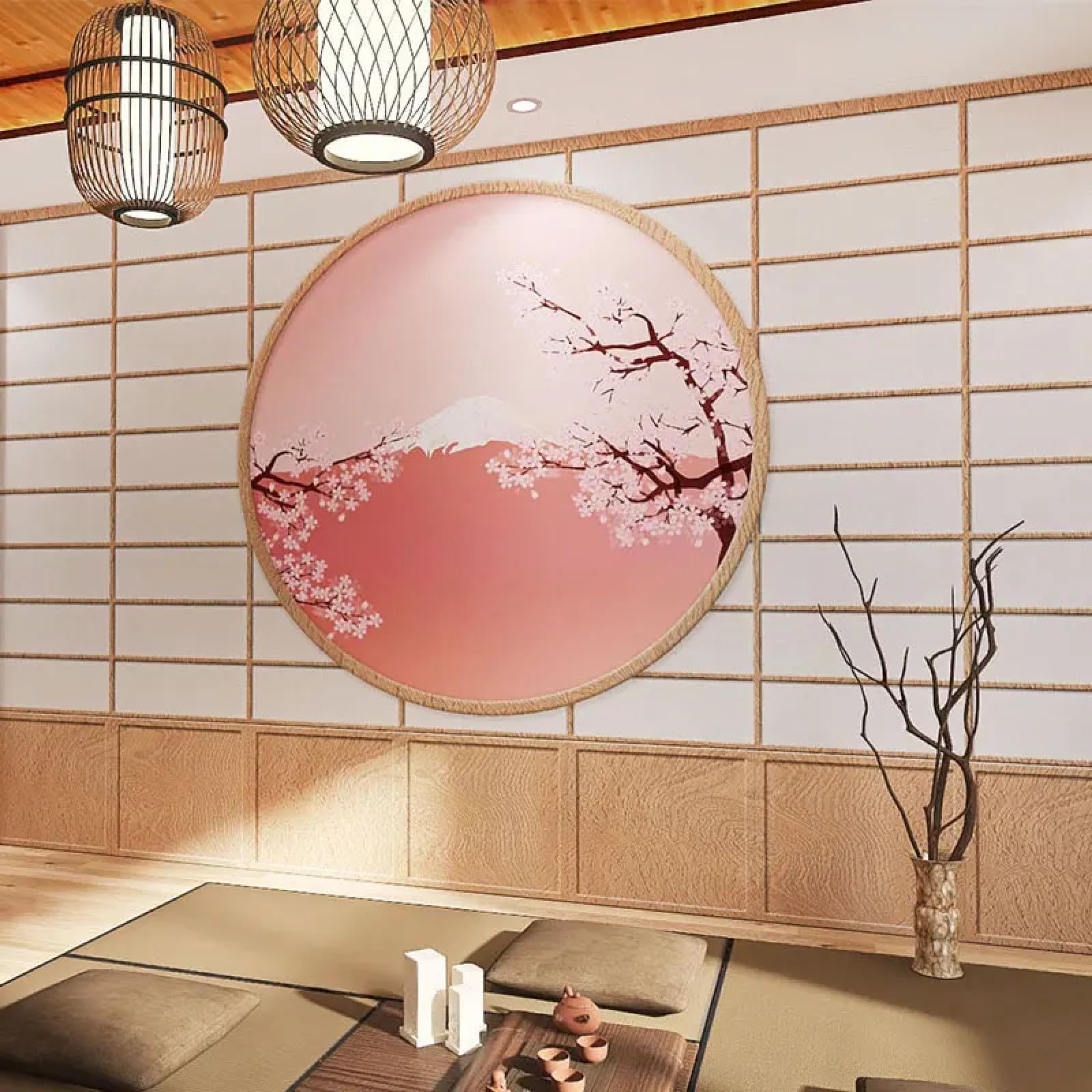 Papier peint Mont Fuji décor asiatique pour mur de chambre et porte