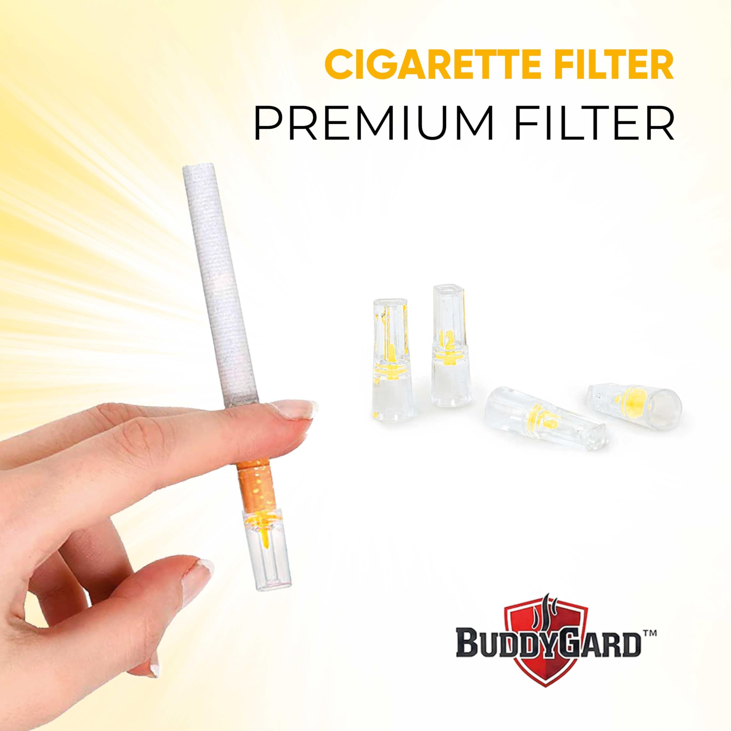 Amazon.com: BUDDYGARD Cigarette Filters 250 Cigarette Filters That Remove  Tar and Chemicals, Reusable Filter Tips, Tar Blockers, Smart Filters for  Cigarettes Tips, Regular & King Size : Health & Household