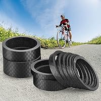 Vista 5 de 11 espaciadores de auriculares de fibra de carbono para bicicleta, acabado mate, se adapta a vástago de 1-18 pulgadas para MTB, vástagos de manillar
