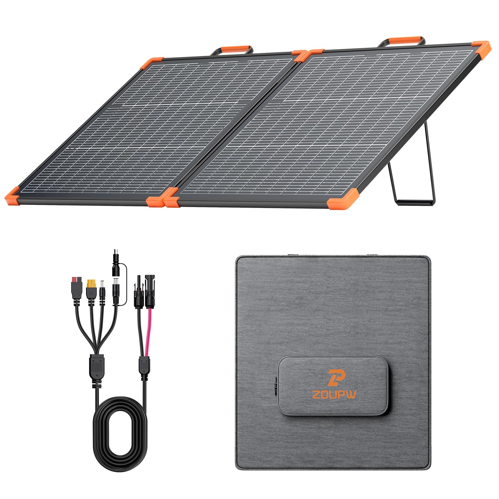 ZOUPW 110W Bifacial Portable Solar Panel, N-Type 16BB 25% High Efficiency