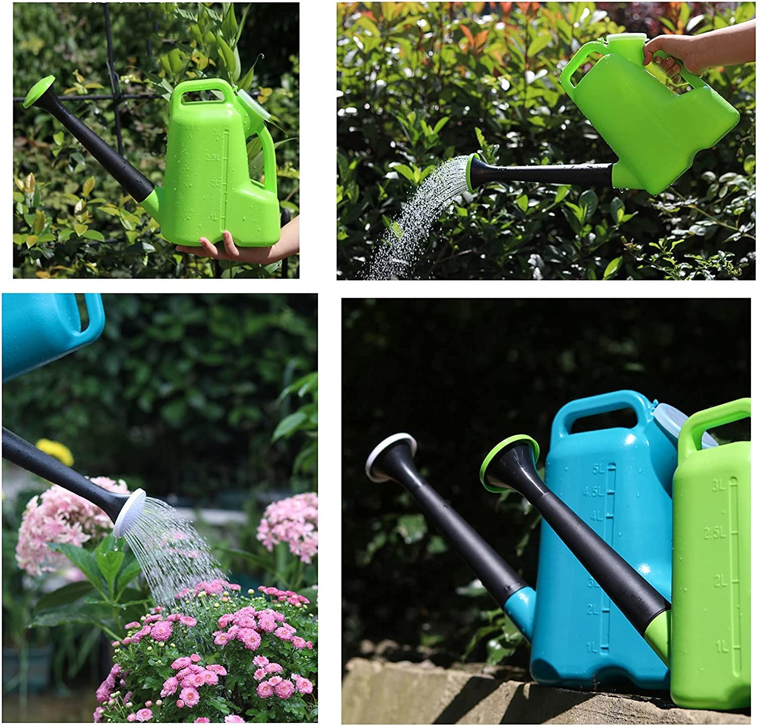 Gießkanne Gießkannen Im Freien Mit Sprinklerkopf, Langer Tülle, Für Zimmerpflanzen, Blumen, Dekorative Moderne Gartengießkannen Gießwerkzeug(Grün,40 * 19.5 * 27cm)