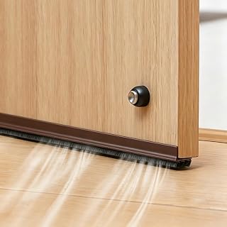 Cuttable 3-Layer Brush Door Sweep for Interior Doors - Effective Draft Stopper, Noise Reduction, Energy Efficient, Easy Installation, Adjustable Length