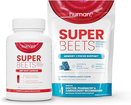 humanN SuperBeets - Cápsulas de raíz de remolacha y memoria + masticables de enfoque humanN SuperBeets - Cápsulas de raíz de remolacha y memoria + masticables de enfoque