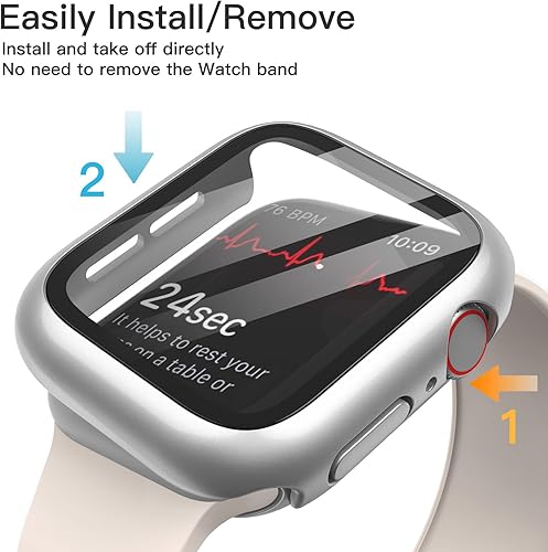 Vista 57 de JETech Funda con protector de pantalla para Apple Watch SE 3/2/1 (2025/2022/2020)/Series 6 5 4 de 1.732 pulgadas, cubierta protectora total