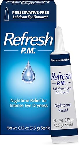 Refresh PM Ungüento del ojo lubricante para los ojos secos por la noche libre de conservantes 012 oz estériles