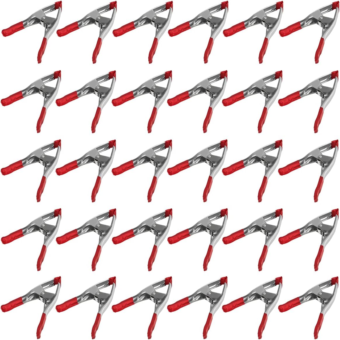 Set of 24-9-Inch Metal Spring Clamp with Red Tip