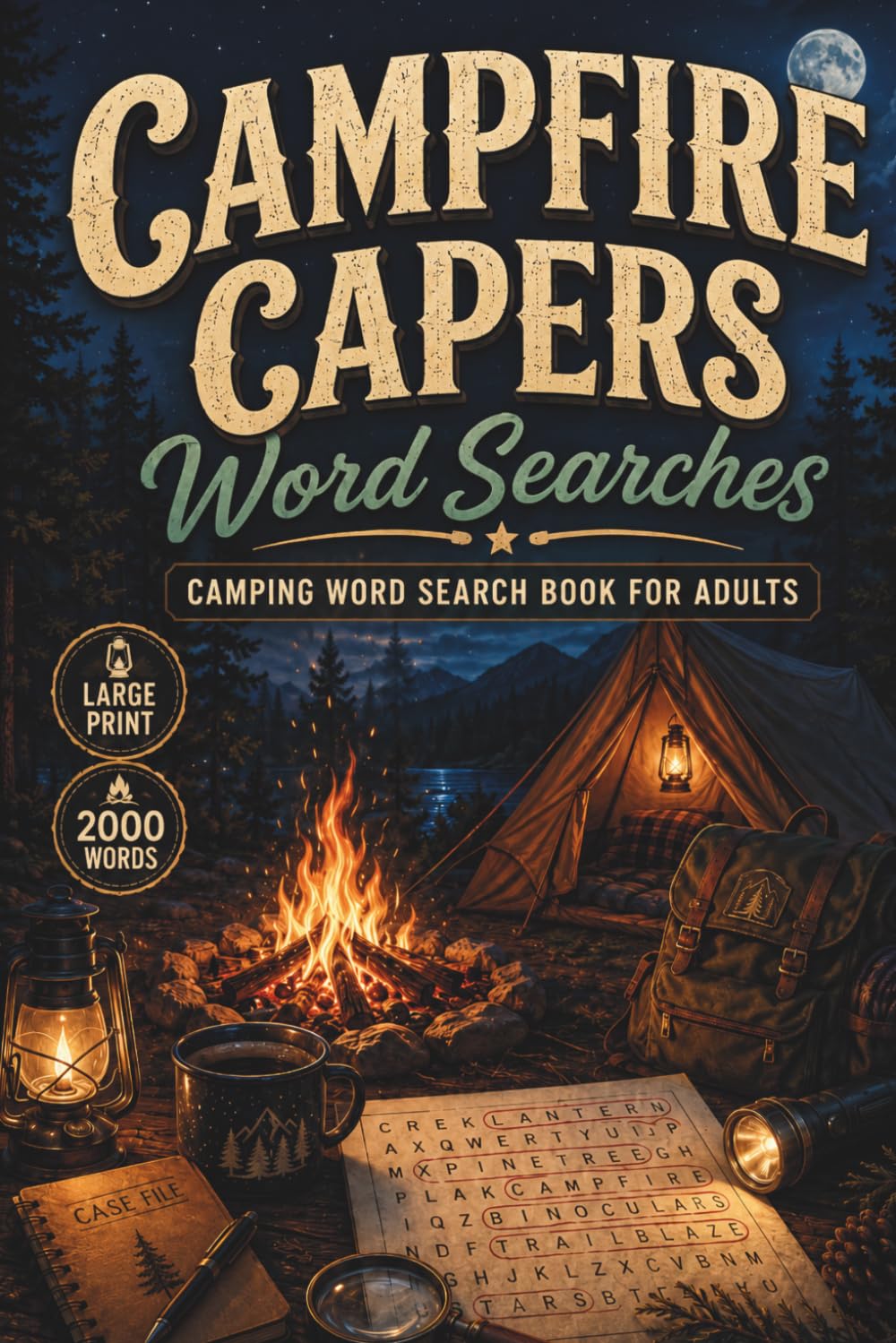 Campfire Capers Word Searches: Camping Word Search Book for Adults