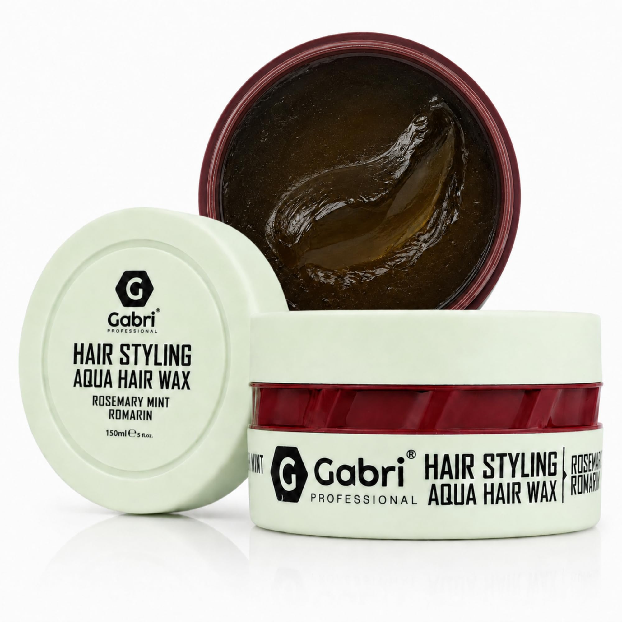 Gabri Hair Styling Wax 150ml, Hair Gel Wax, Edge Control, Maximum Control, Long Lasting, Men & Women, All Hair Types (Rosemary Mint)