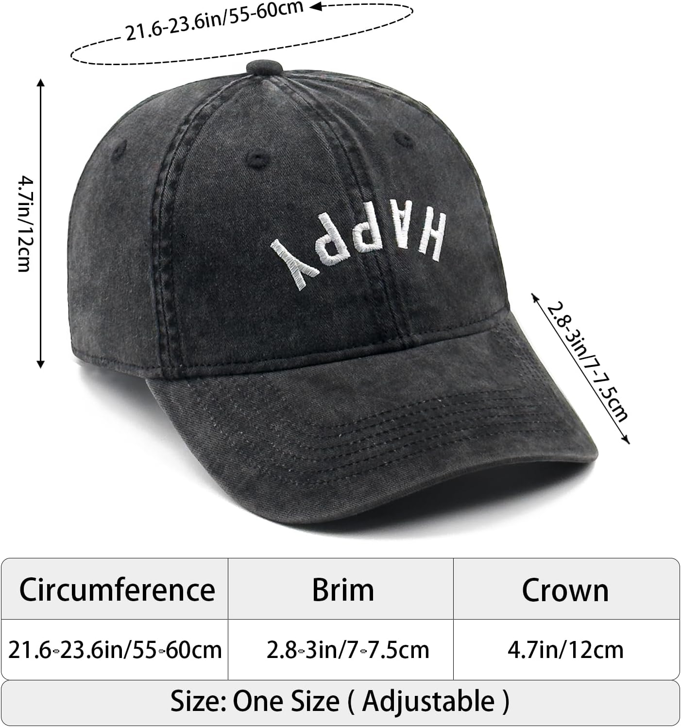 Funny Vintage Embroidered Classic Baseball Cap, Washed Cotton Retro Dad Hat for Men Women Casual Soft Brim Gift Idea image 5