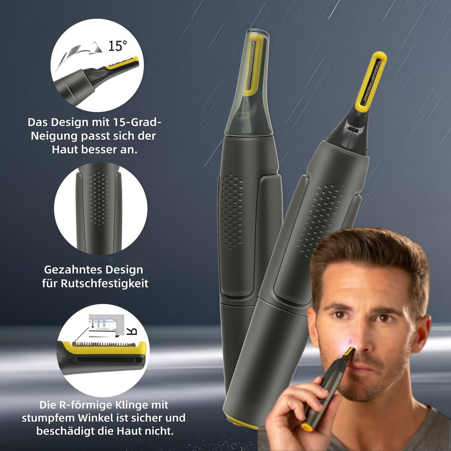 PrimerMan Precision Elektrische Präzisionstrimmer & Rasierer All-in-one – Nasentrimmer und Präzisionstrimmer für Männer, geräuscharmer elektrischer Nasentrimmer