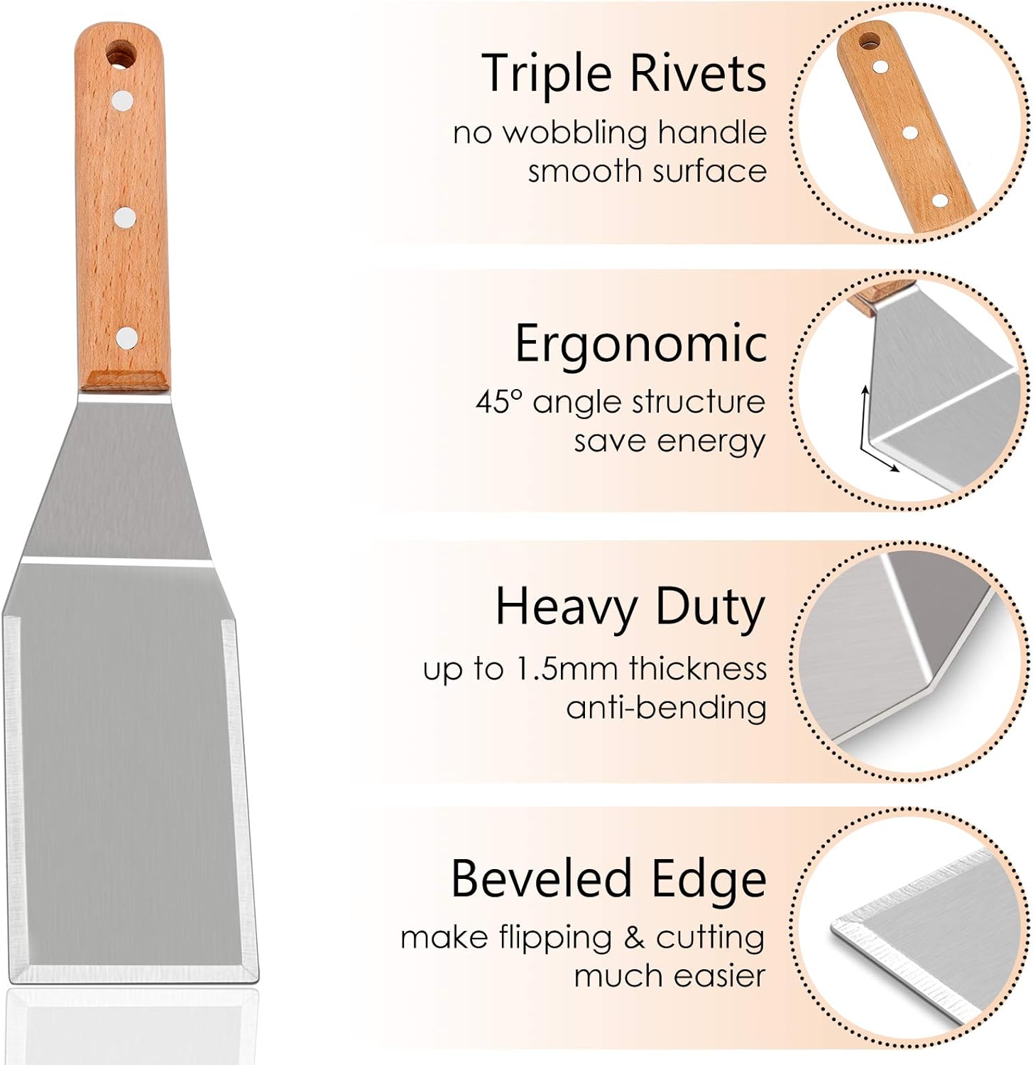 HaSteeL Griddle Accessories Kit 14 PCS, Metal Griddle Spatula Set with