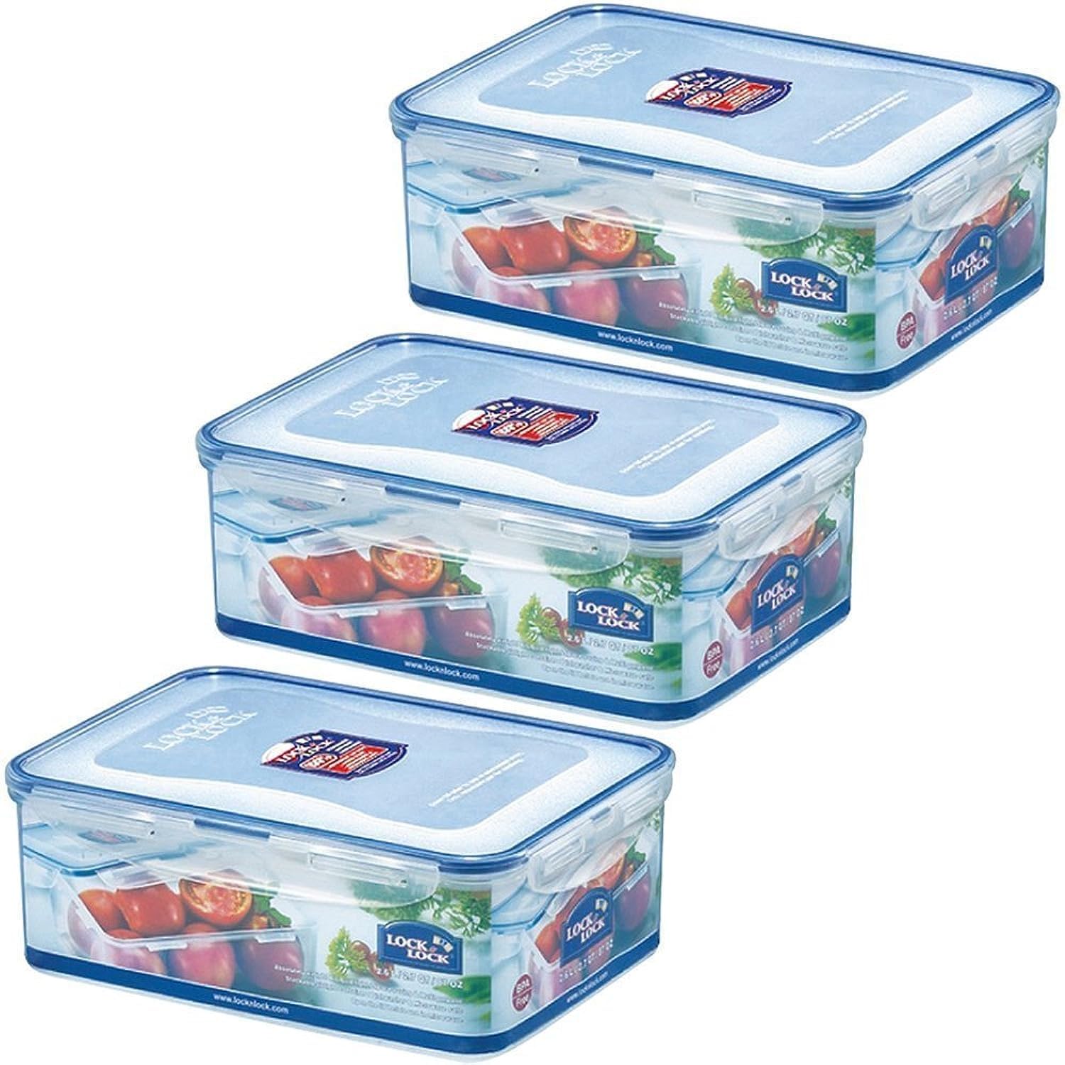 LOCK & LOCK HPL826-3 contenitori rettangolari impilabili da 2,6 l