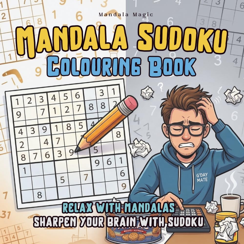 Mandalas & Sudoku: A Zen Puzzle Book with Aussie Wisdom, Motivational Quotes, and Intricate Patterns for Stress Relief