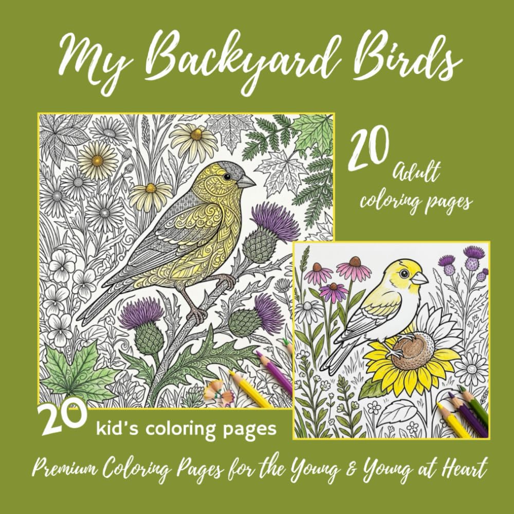 My Backyard Birds: Coloring Book for Kids and Adults, Central Pennsylvania