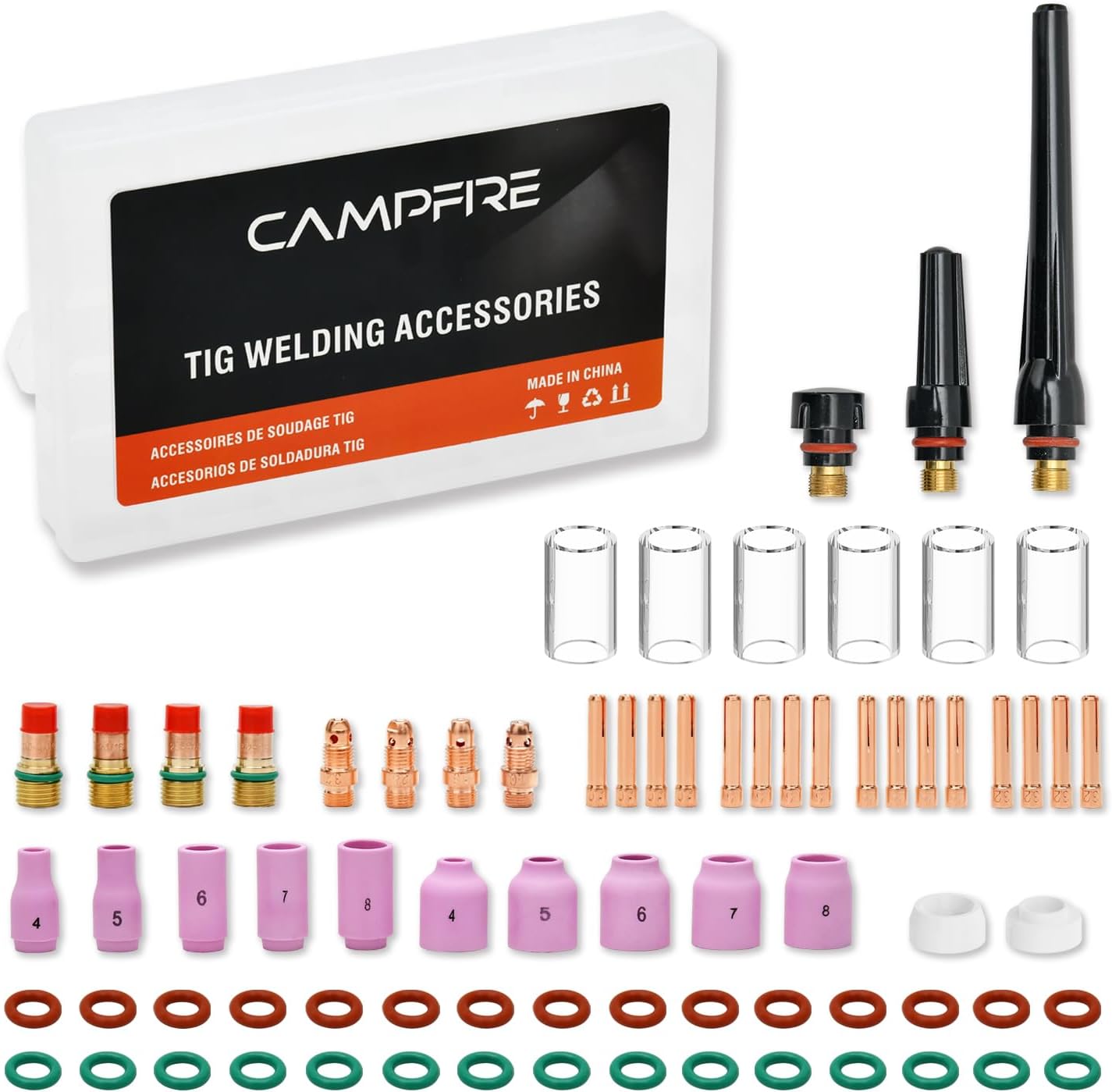 4Pcs TIG Welding Torch Stubby Gas Lens,TIG Stubby Gas Lens Collet Body