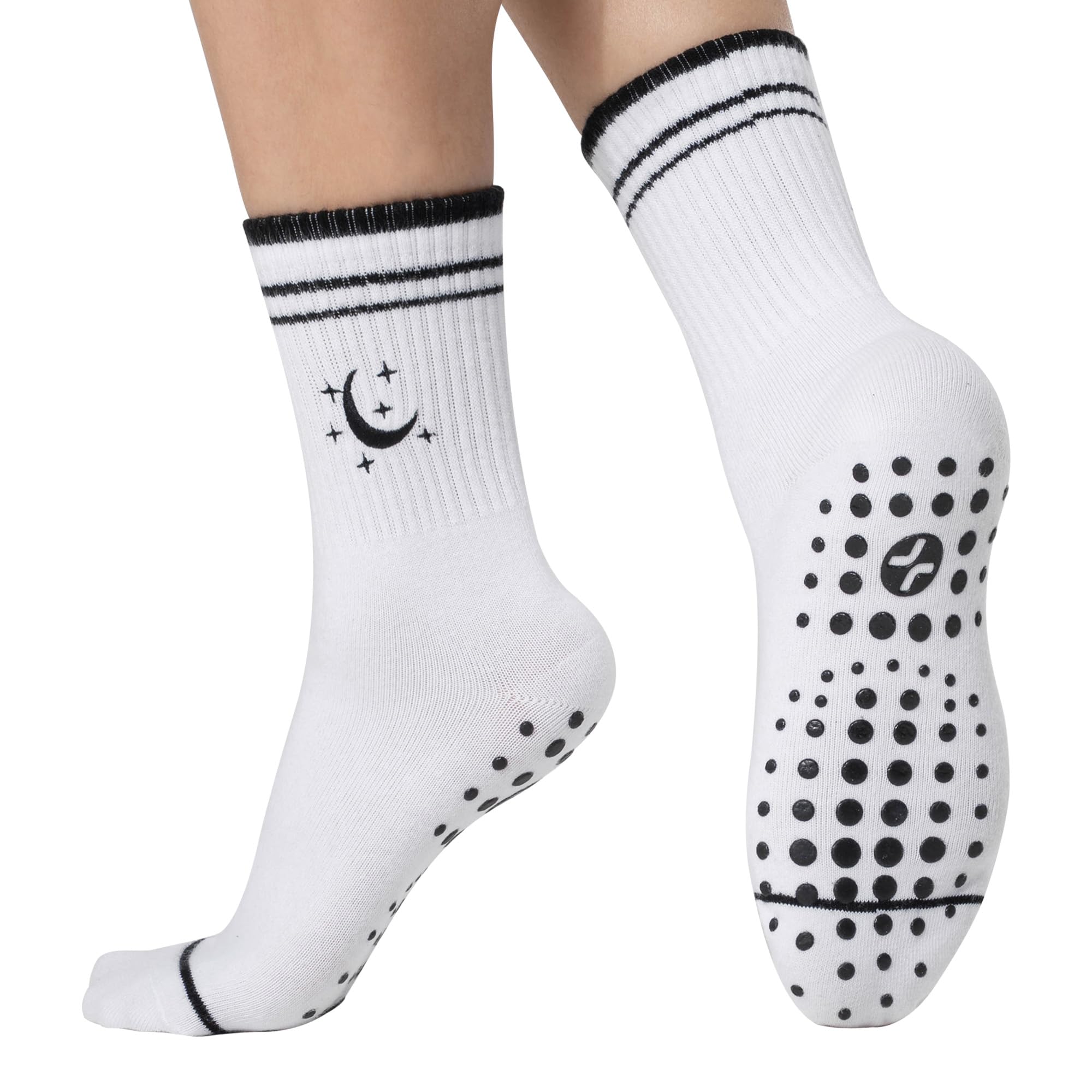 CoolMate Pilates Socks with Grips for Women, Yoga Socks, Crew