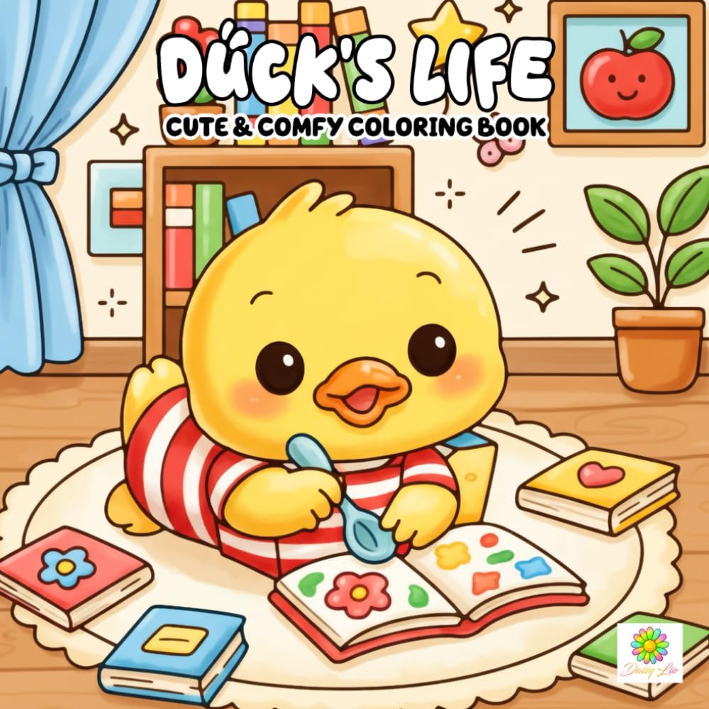 Duck's Life Coloring Book: Adorable Daily Adventures and Cozy Scenes to Calm, Color, and Smile