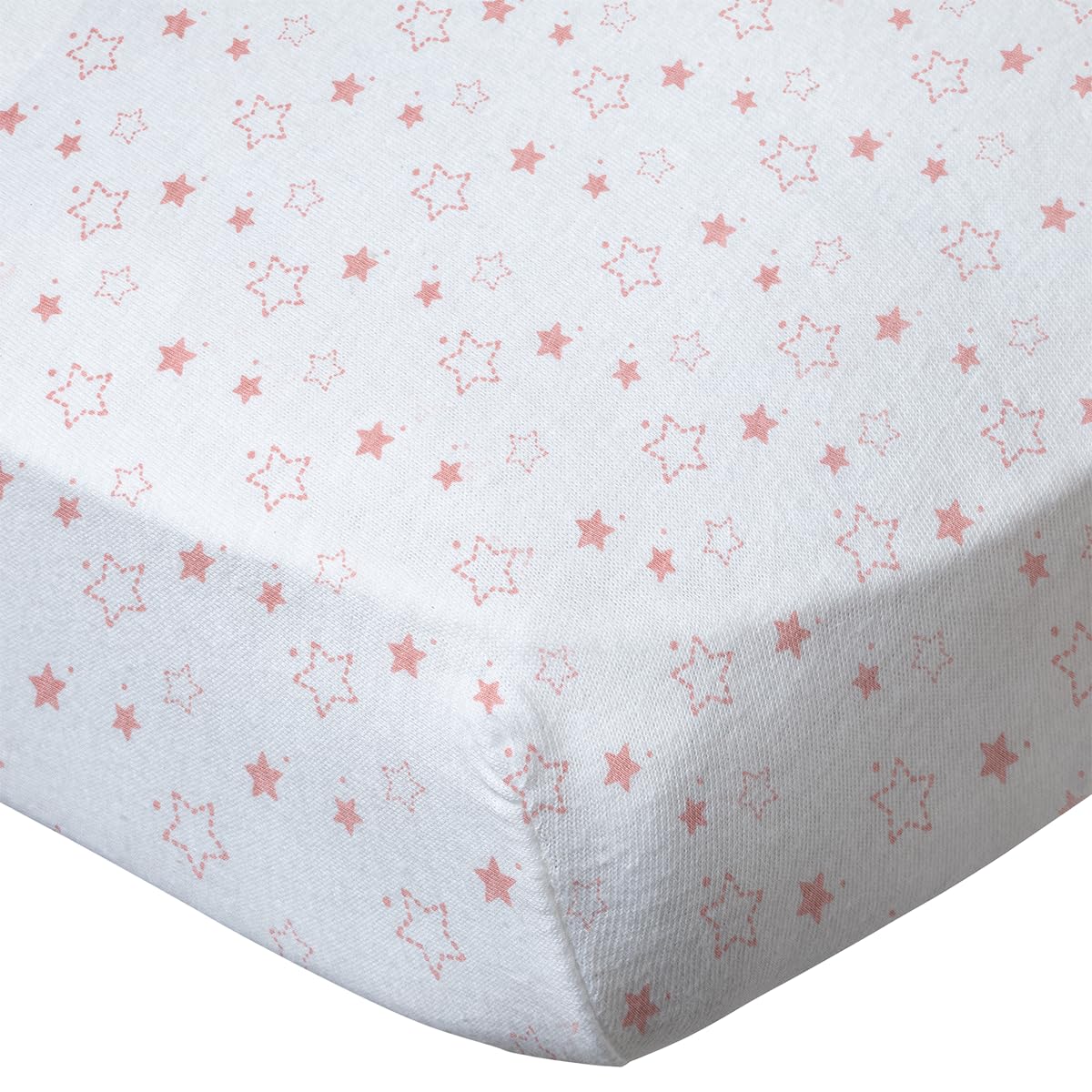 babyCalin - Set 2 lenzuola con angoli Stella/rosa 70x140x17 cm