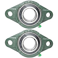 Vista 14 de UCFL201-8 - Paquete de 2 rodamientos de bloque de almohada montados en brida, rodamientos de acero con orificio de 1/2 pulgada, autoalineación