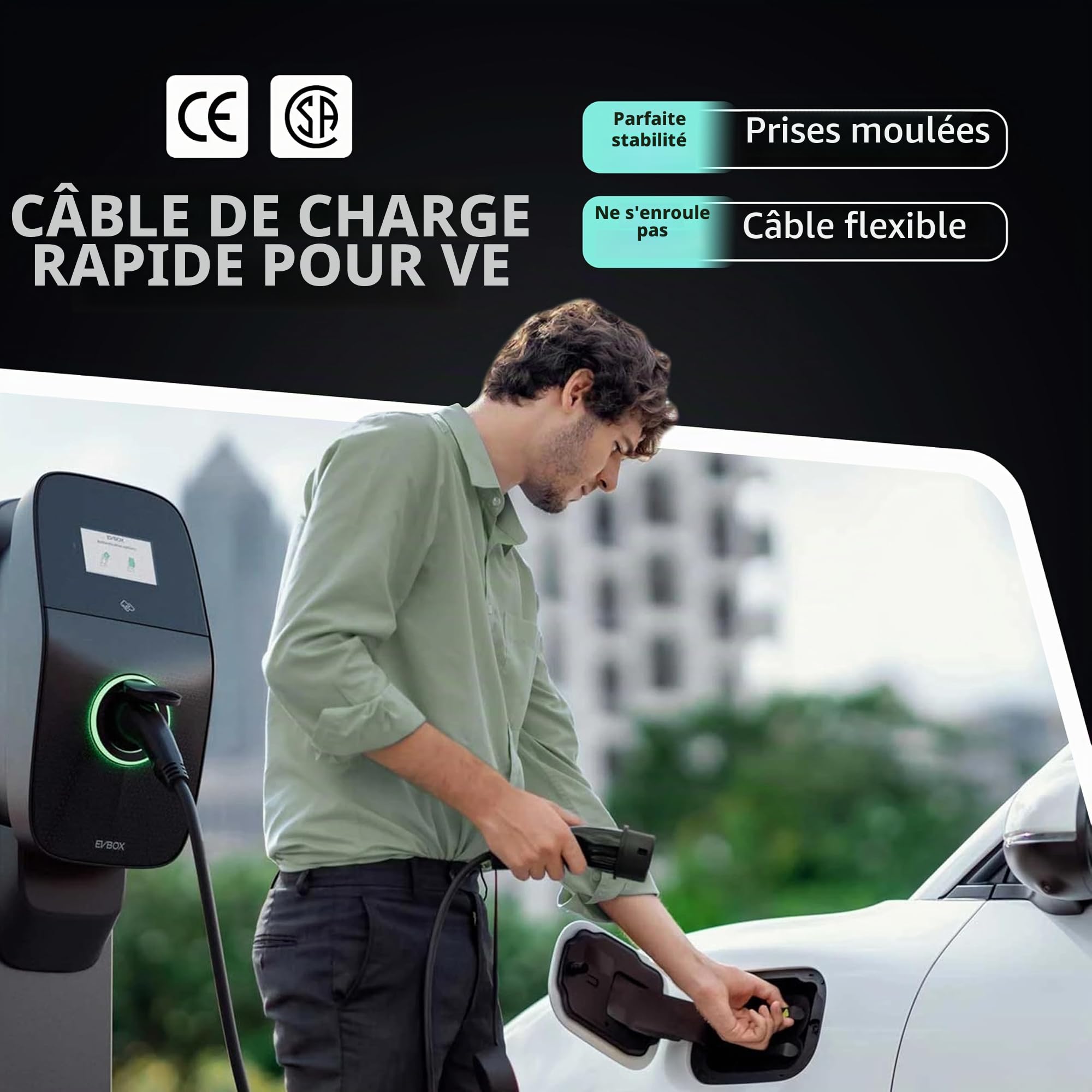 ChargeXpert Chargeur Voiture Electrique 11kw -16A - 15 Metre - Triphasé/Mode 3 - Câble Type2 Recharge Voiture Electrique pour EV/PHEV - Garantie de 2 Ans - Chargeur Voiture Electrique Typ 2