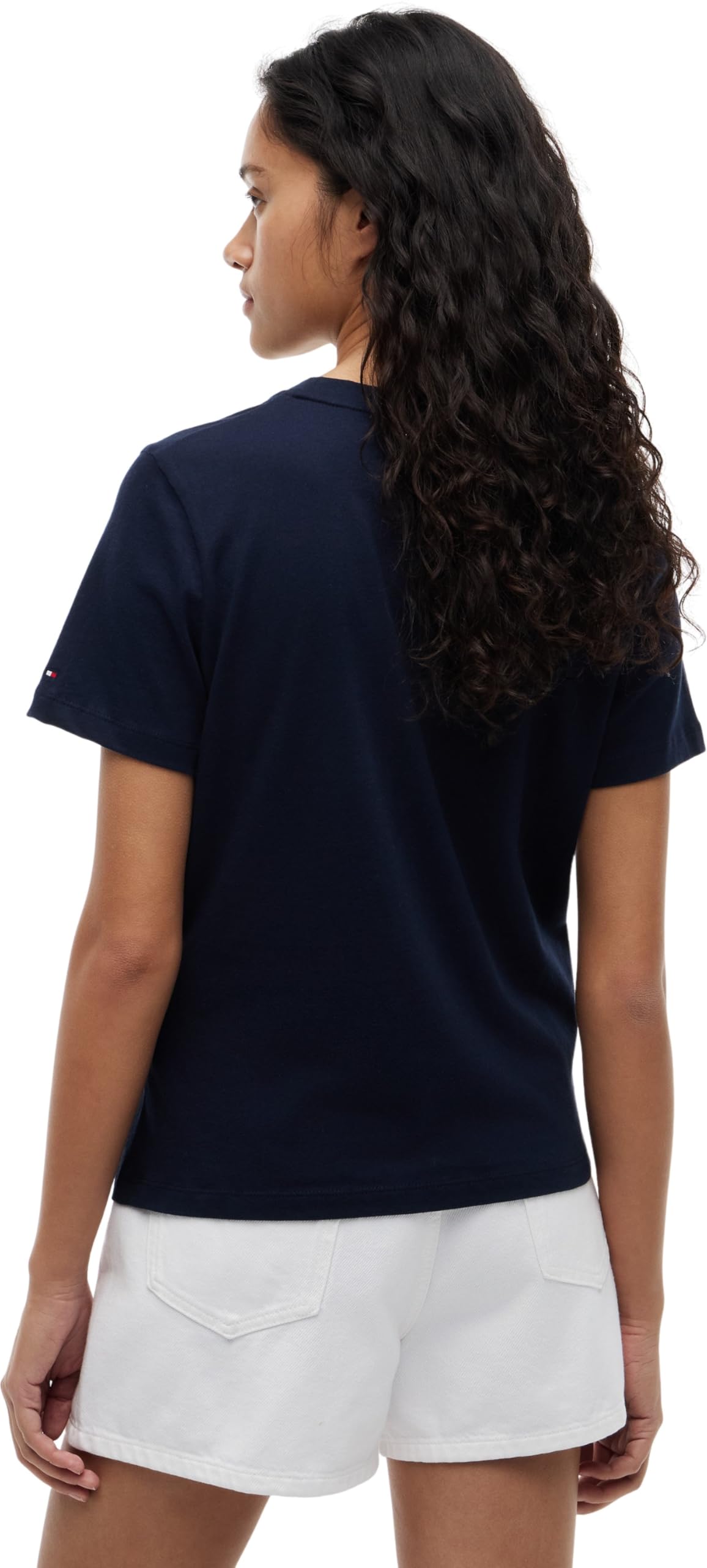 Tommy Hilfiger Camiseta de Manga Corta para Mujer Cuello Redondo