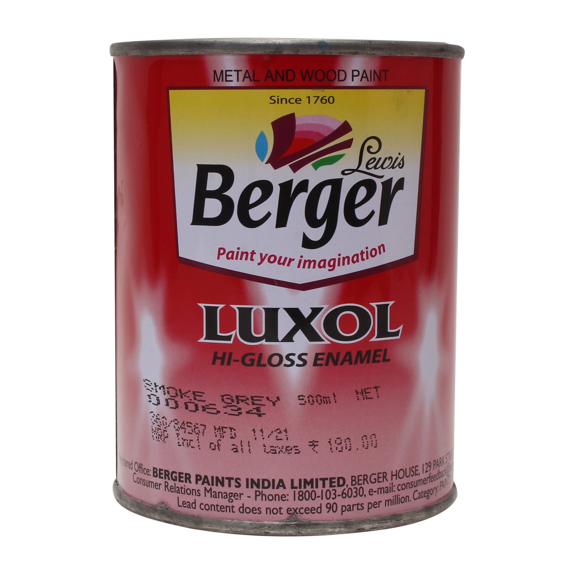 BERGER Luxol Hi Gloss Enamel Smoke Grey 500Ml (B0C3MGTB1B) Amazon Price History, Amazon Price Tracker