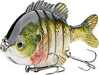 Bassdash SwimPanfish Multi-Jointed Bluegill Swimbait 3.5in Topwater Lure for Bass Pike Musky - 6-Segment Hard Bait