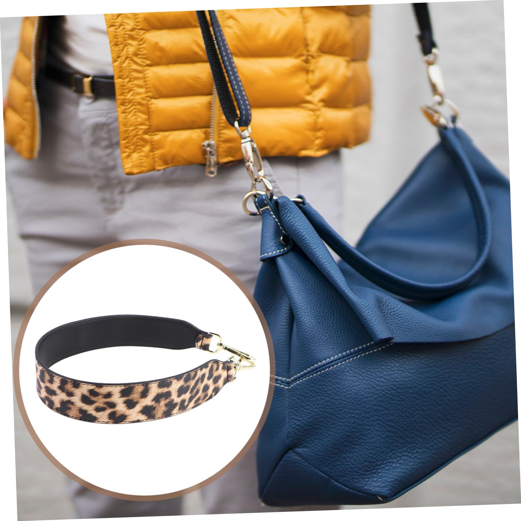 VALICLUD 3stücke Schultergurt Für Handtaschen Abnehmbarer Breiter Messenger Bag Strap Leopard Mit Schwarz Für Vielseitige Nutzung Als Crossbody Oder Schulterriemen