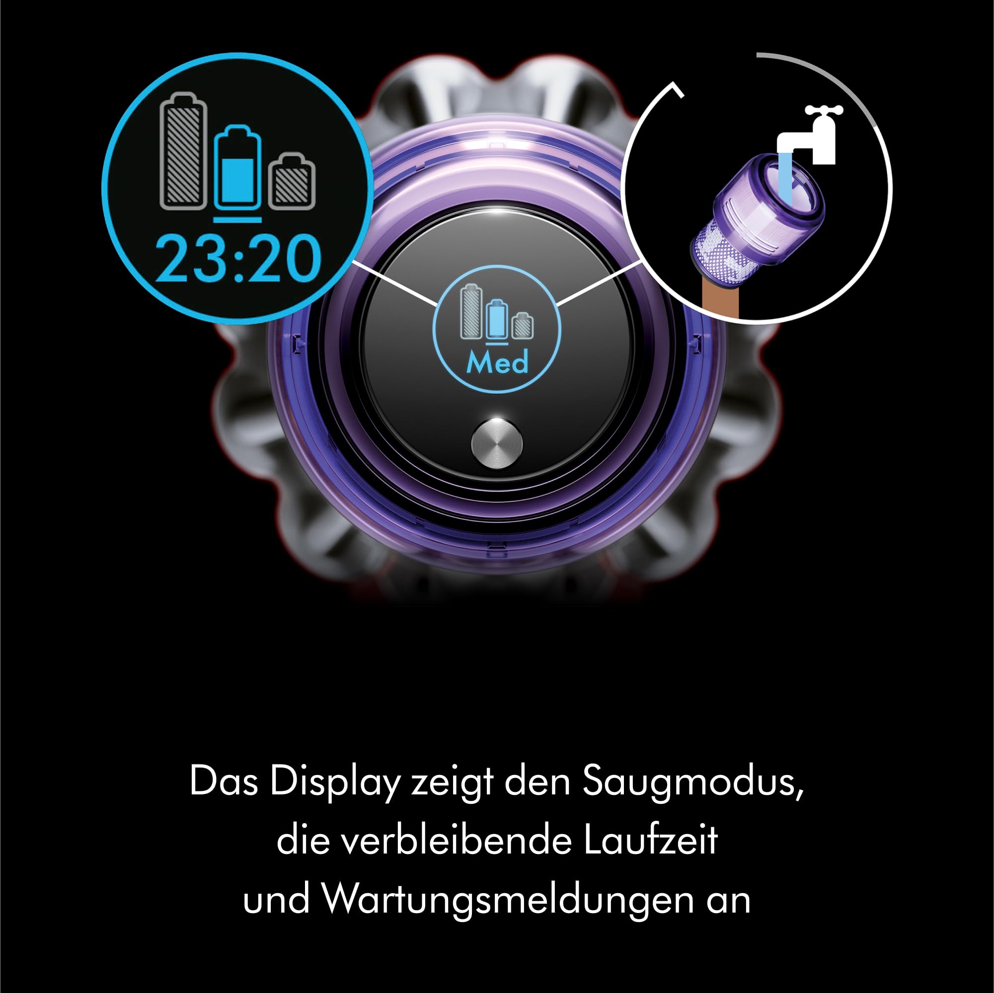 Dyson V11™ Advanced Kabelloser Staubsauger, 200 Airwatt, 60 Minuten Laufzeit, Haarentwirrungstechnologie, Hand- und Bodenstaubsauger (Nickel/Violett)