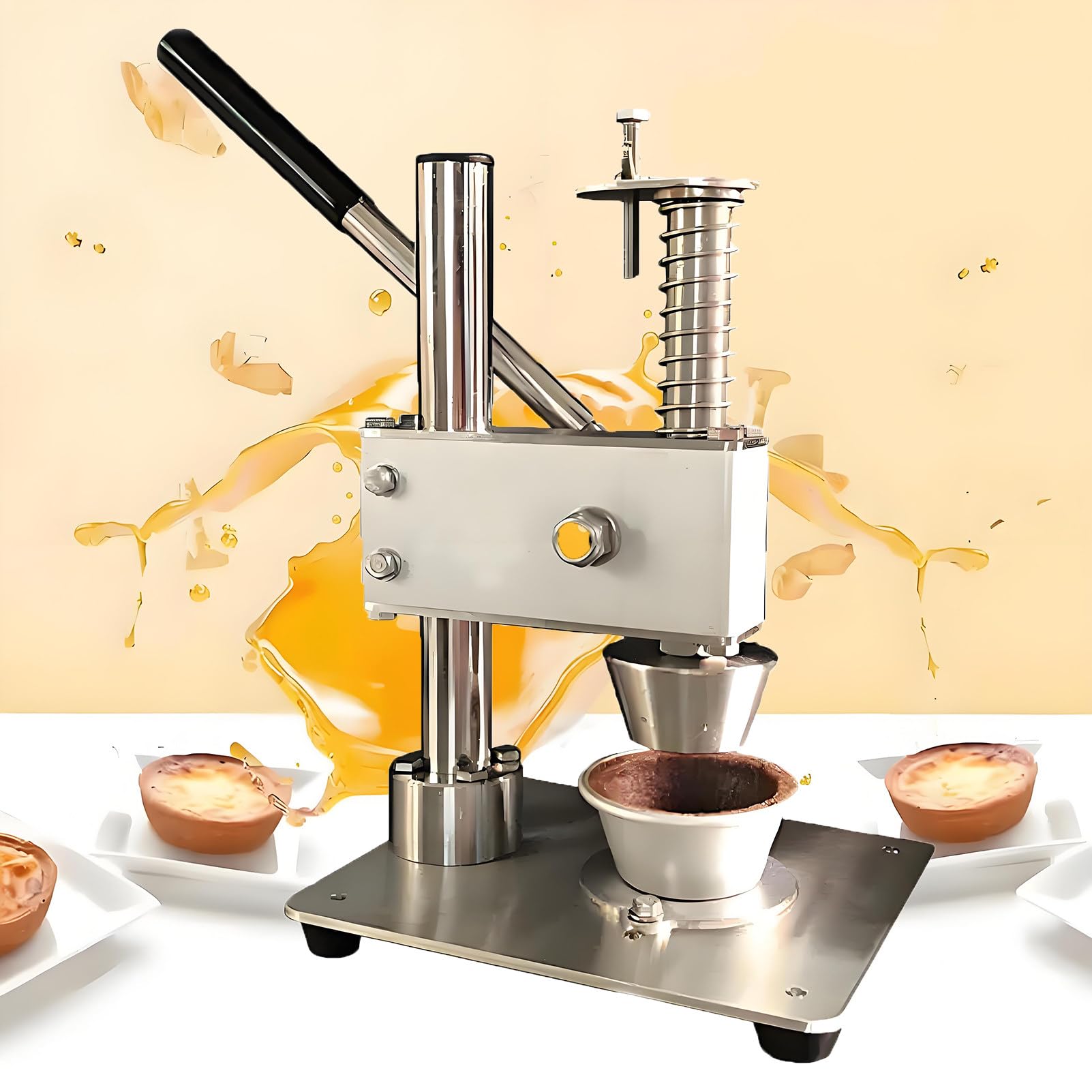 EpyGnom Manual Egg Tart Pressing Machine, Professional Commercial Egg Tart Shell Forming Machine, Food Grade Stainless Steel, Custard Tart Shell Molding Making Tool for Cake Shop 6024