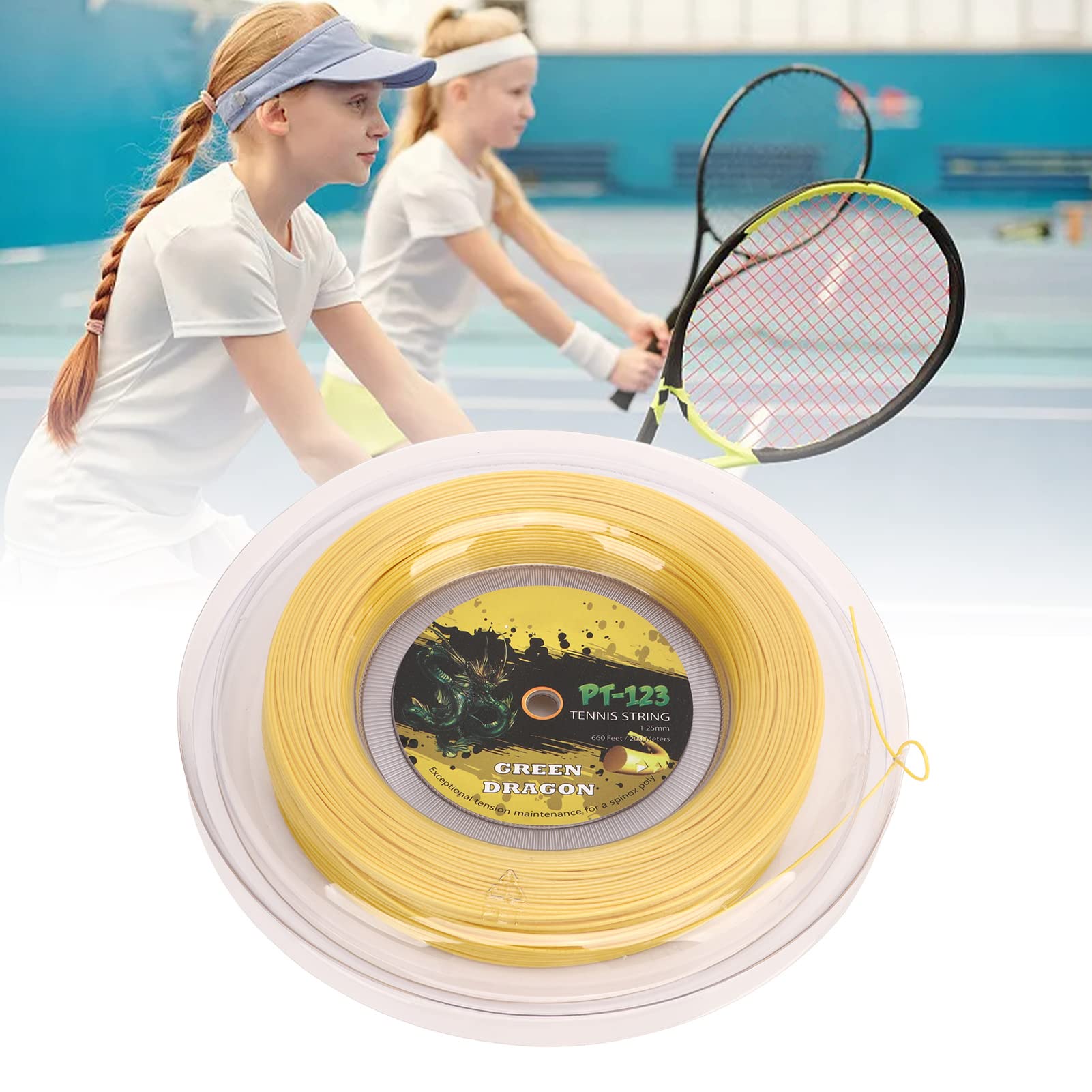 Corda per Racchetta Tennis in Poliestere Resistente con Motivo a Doppia Coste Corda Tennis Resistente alle battute per Adolescenti 1,25 mm 200 m