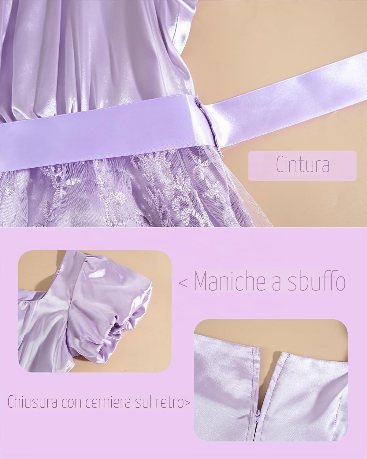 Abito da donna Regency con maniche a sbuffo, stile impero, vintage vittoriano, con ricamo a rete, abito da tè con guanti