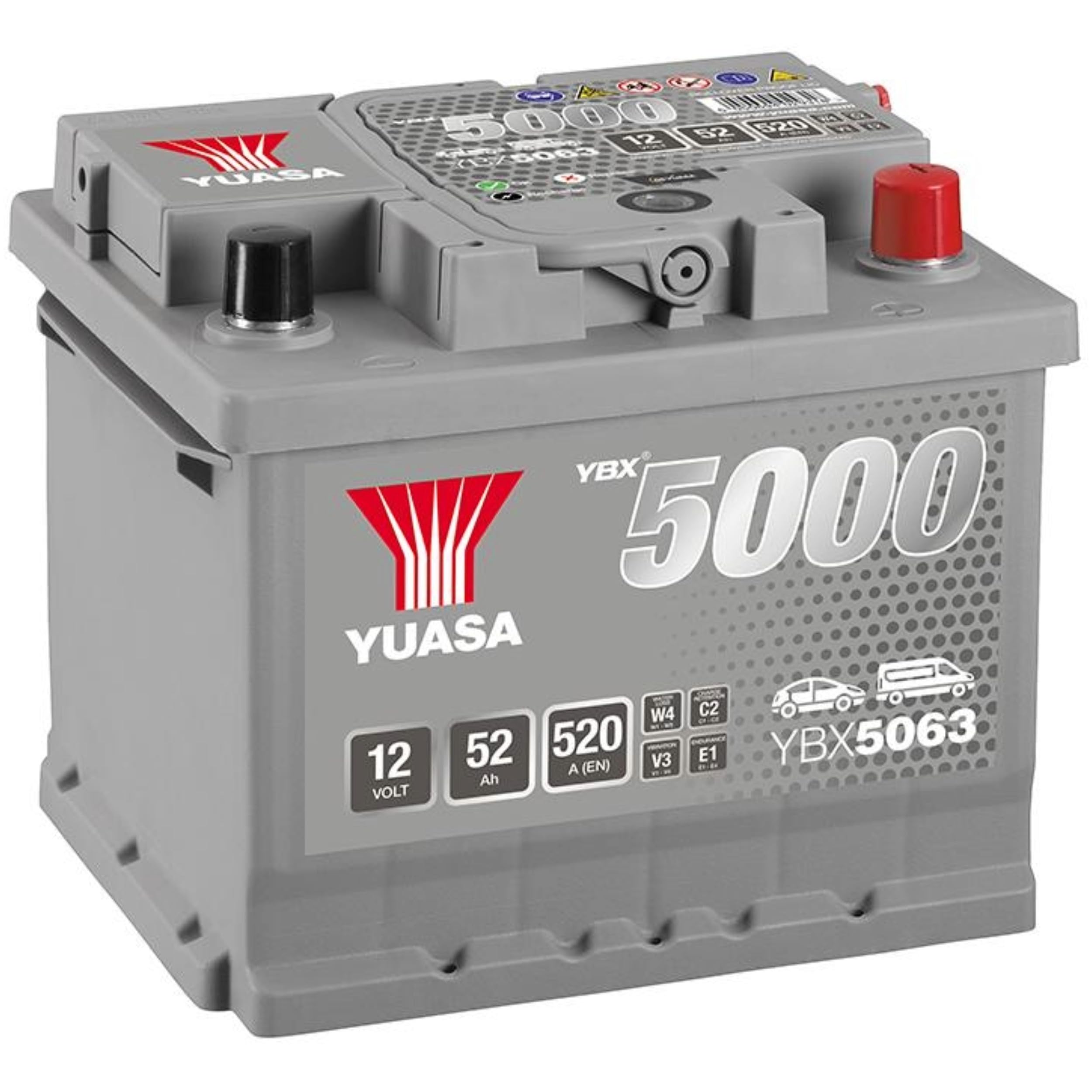 Ford KA 96-08 Petrol Car Battery Yuasa YBX5063 063 1.3 Duratec 50Ah 5Yr Wty