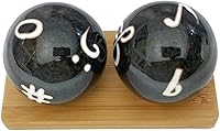 Vista 2 de Top Chi Bolas de Baoding Music con soporte de bambú. Bolas chinas de salud para terapia de manos, ejercicio y alivio del estrés