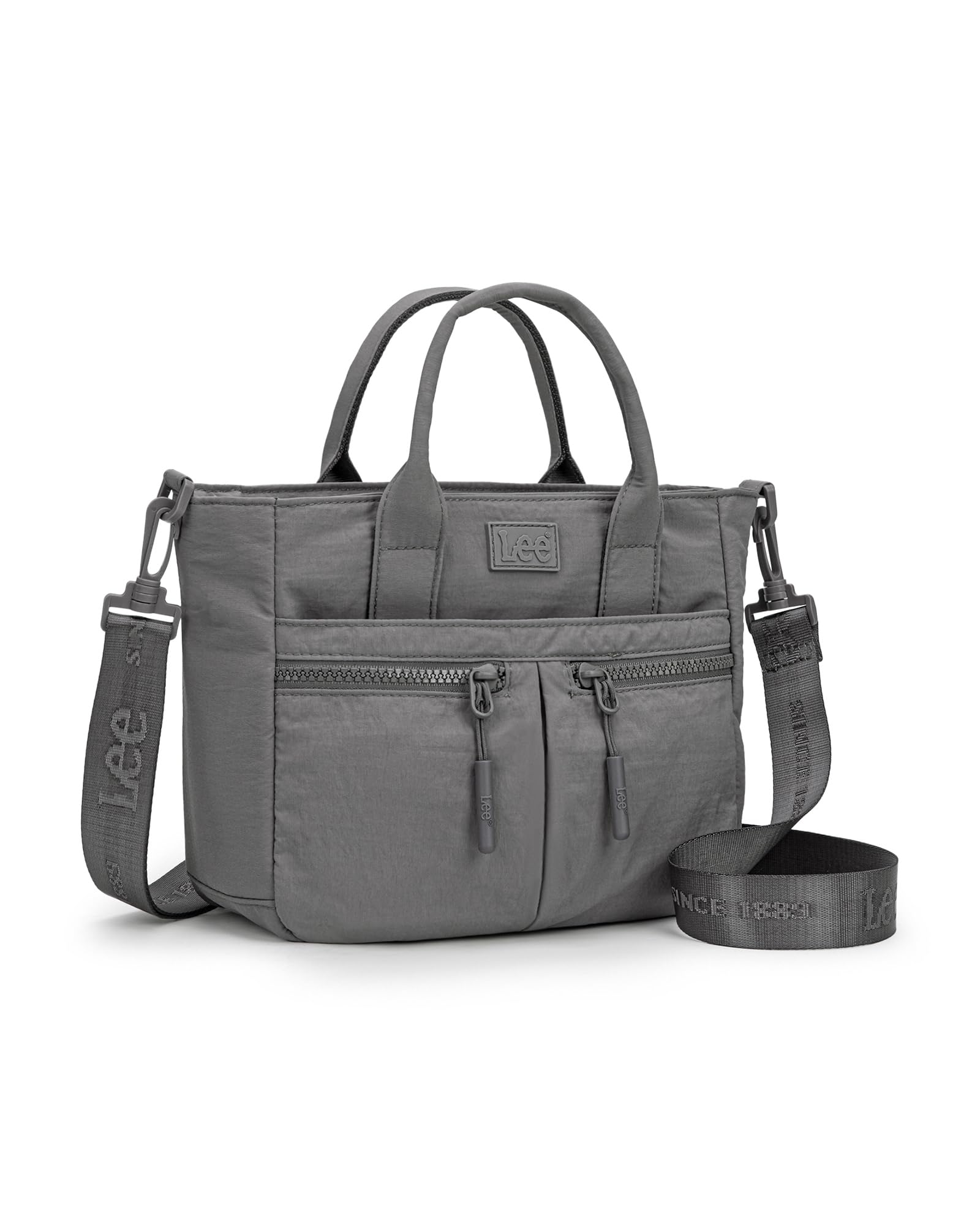 Lee Mini Nylon Tote Bag for Women, Multi Pocket Crossbody Purse with Zipper