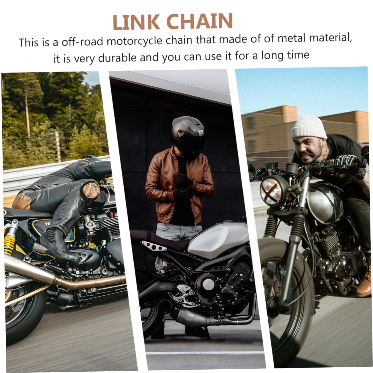 Kichvoe 420 Gliederkette Motorradkette Offroad Dirtbike Kettensatz 132 Glieder Metall Poliert Installieren für 110 125cc Atv