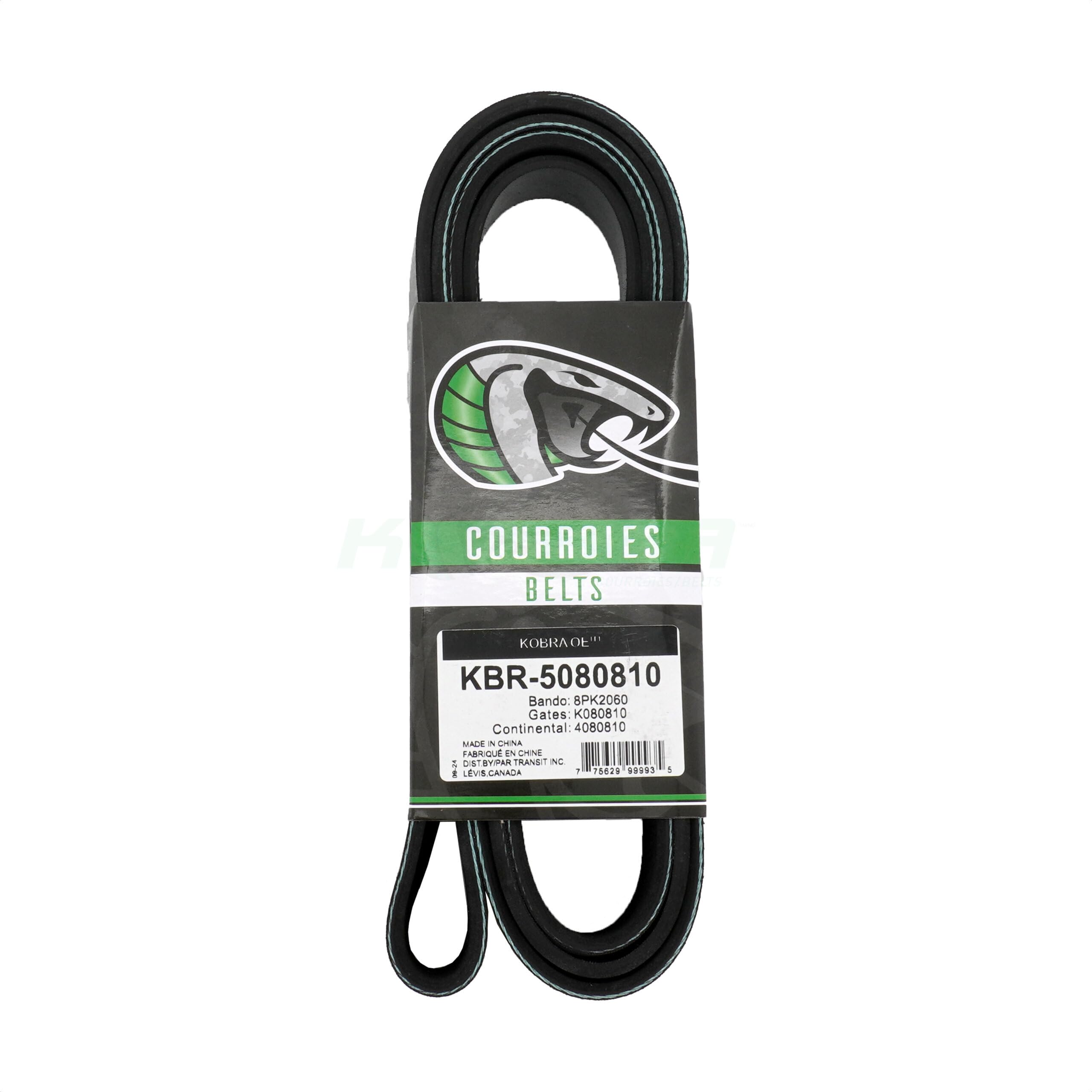 Kobra Serpentine Belt KBR-5080810 Replacement For Dodge Ram 2500 3500 GMC Blue Bird Chevrolet Freightliner S2C C8500 M2 106 C6500 Kodiak C7500 Topkick Vision School Bus