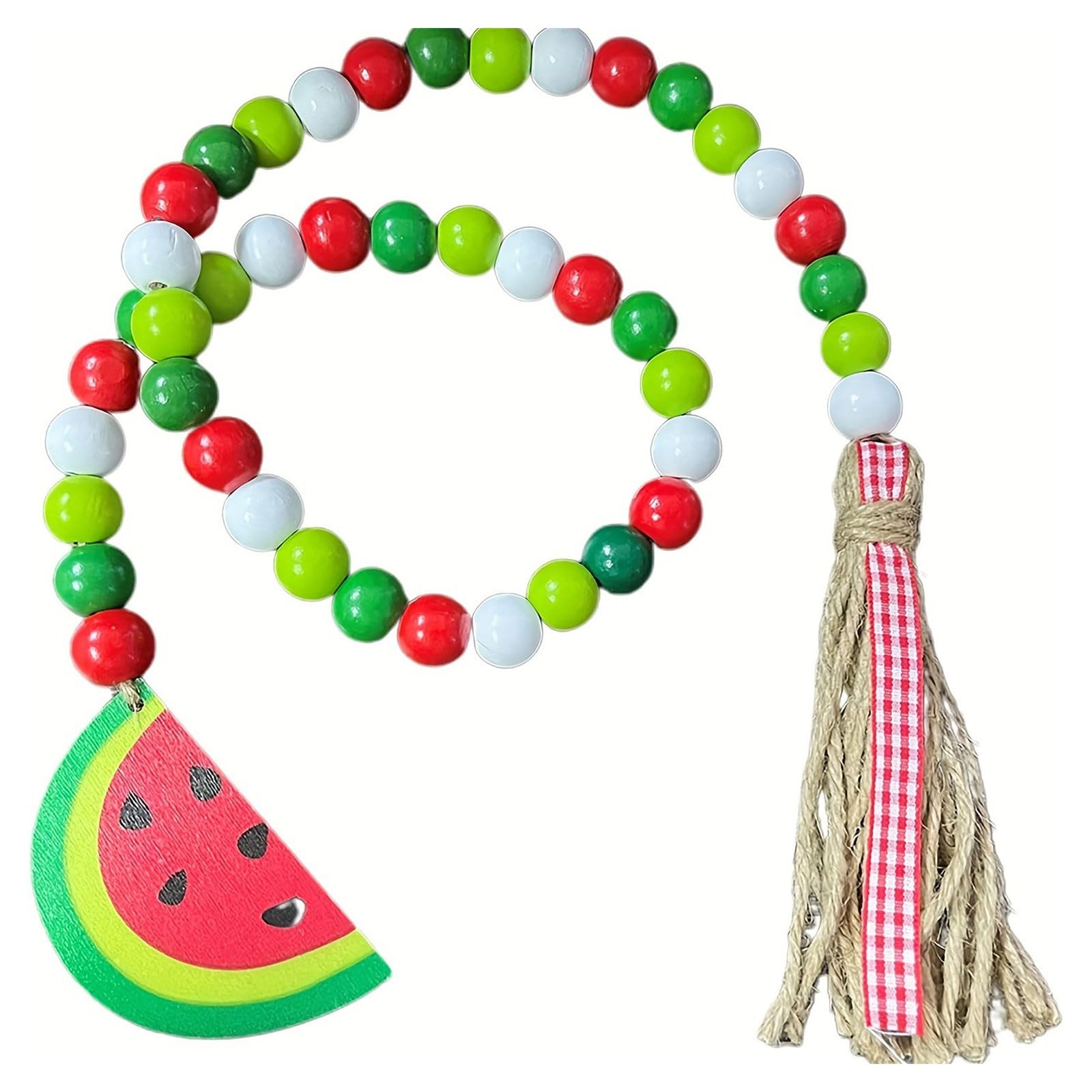 Wood Bead String Multicolors Bead Tassels Watermelon Tassels Wreath for Decorating for Various Use Craft Supplies