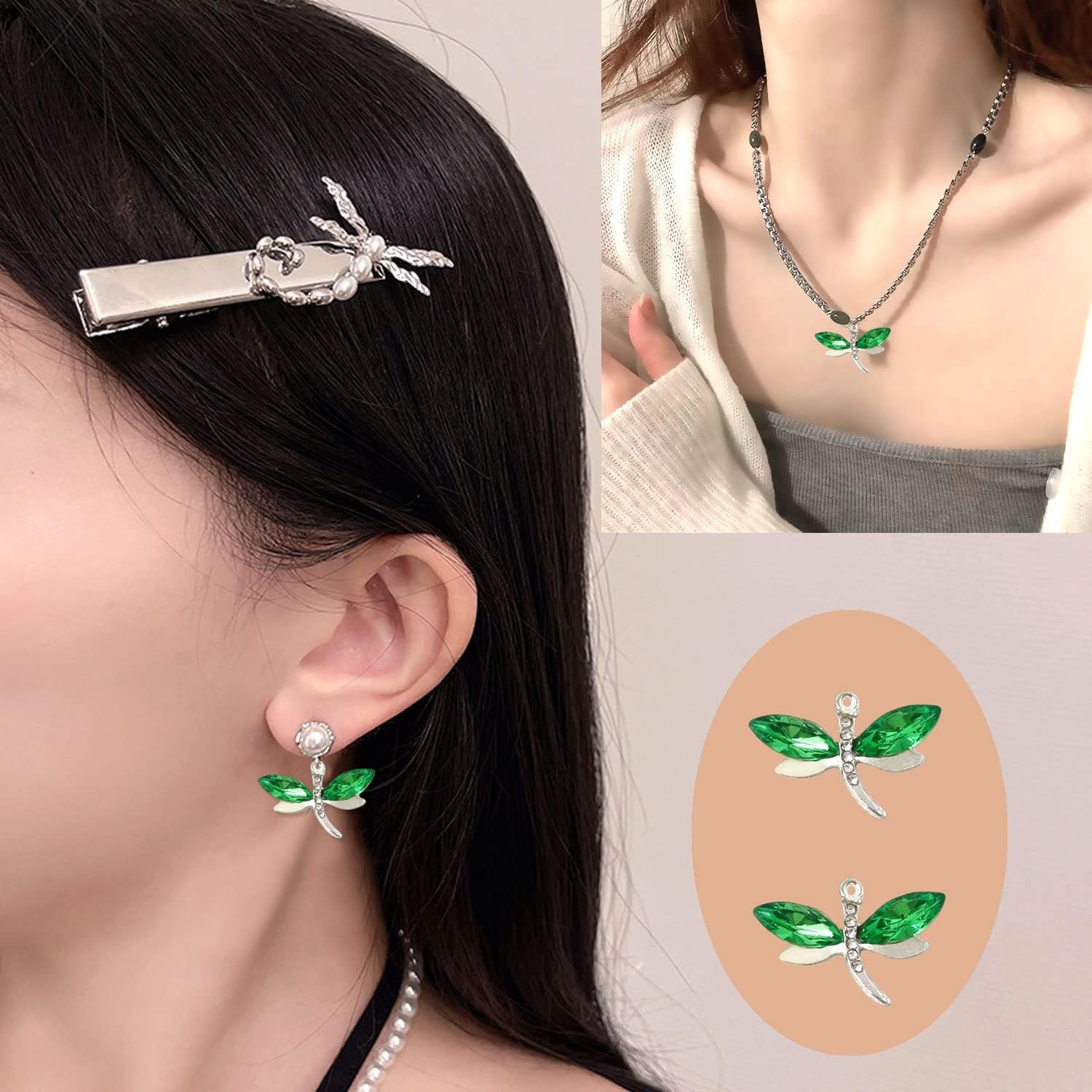 Honbay 16PCS Alloy Dragonfly Charms Pendant Diamond Metal Insects Pendants for Earring Necklace Bracelet Jewelry Making and Crafting (8 Color) - Image 6