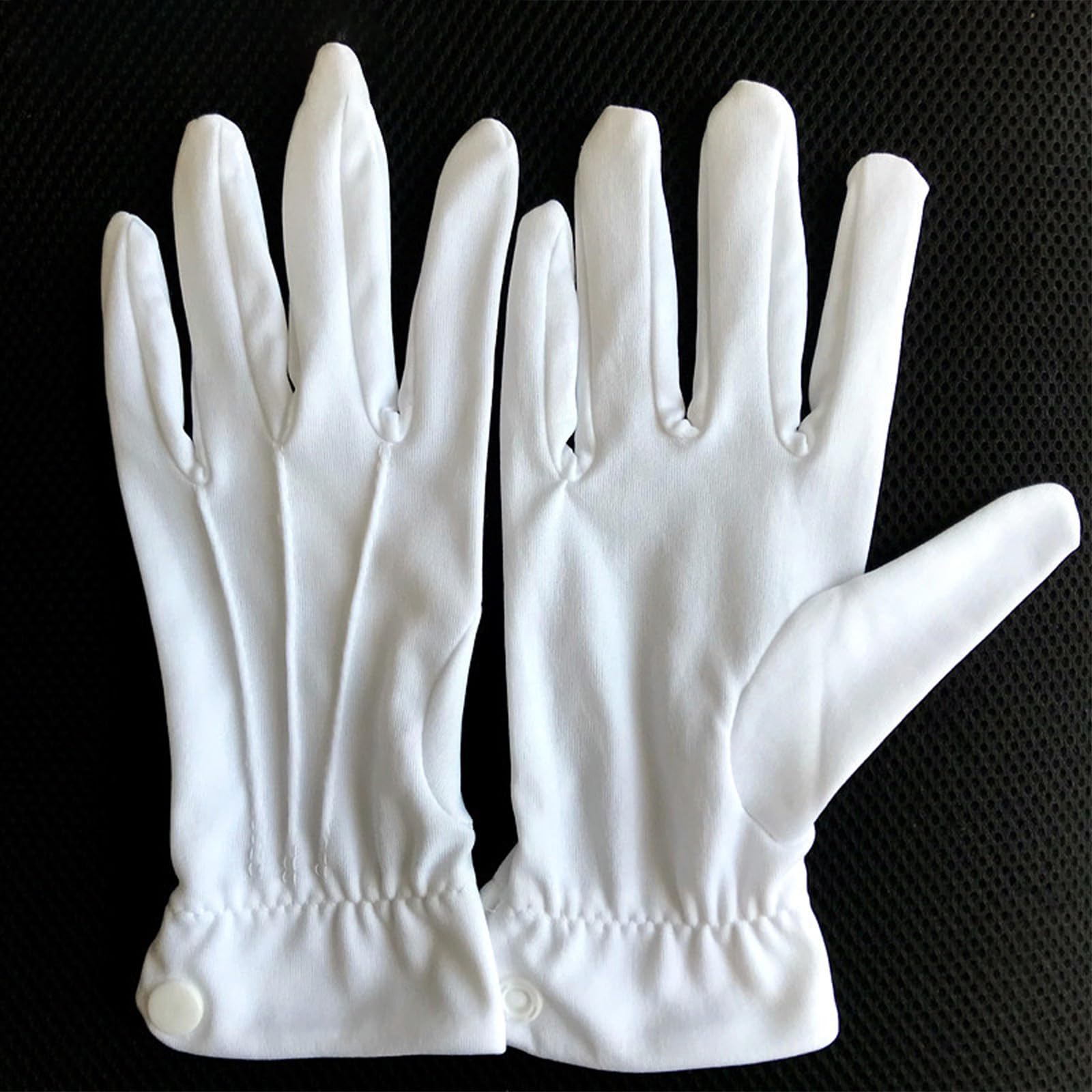 2 pair CHILDS WHITE GLOVES FANCY DRESS WITH 3 SEWN IN LINES COSTUME IDEAL FOR MAGICIANS SANTA ACCESSORY KIDS - Image 4
