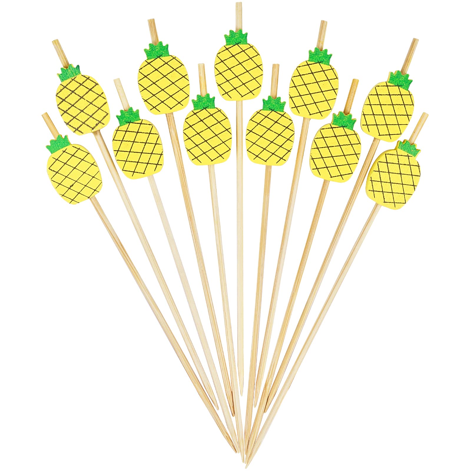 Minisland Cocktailspieße – 100 Stück, 11,9 Cm, Bambus, Mit Wassermelonen-Köpfchen