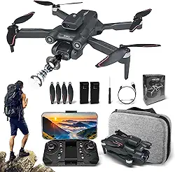 Drone Profissional com Câmera 6K, Motor Sem Escovas, Design Dobrável Portátil, Controle por Gestos e App, 2 Baterias, Transmissão Wi-Fi em Tempo Real, para Iniciantes e Adultos