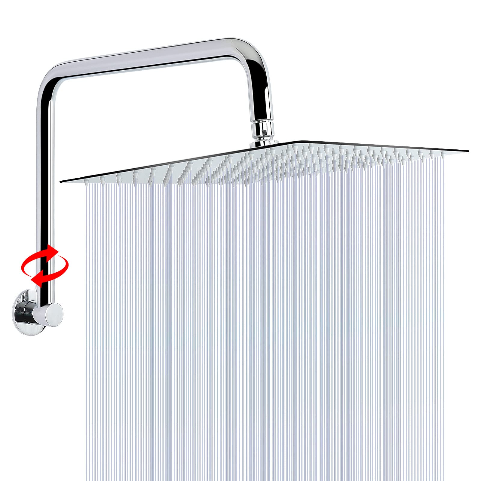 12 Inch Rain Shower Head, Round Large Stainless Steel Bath Shower, Ultra Thin Design - View #11